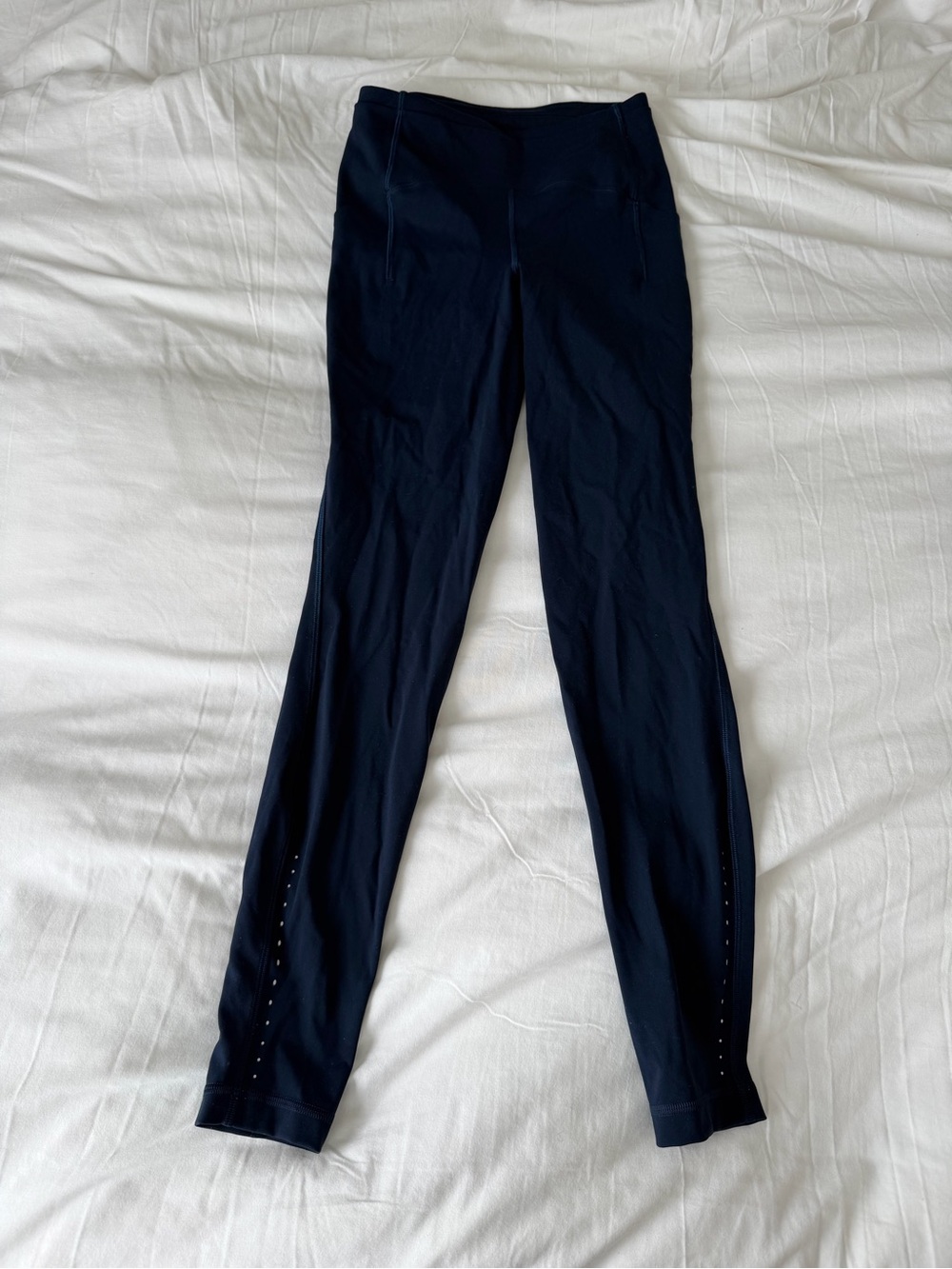 lululemon athletica Navy Blue High-Rise Leggings with Ankle Perforation